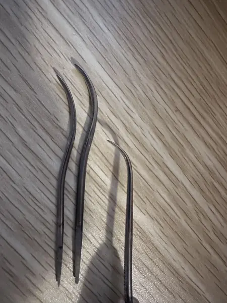 Tom Carbone 3⅜″ and 3⅛″ Inseaming Awl Blades Side by Side with a Mowbray 3″ from Sorrell Notions and Findings