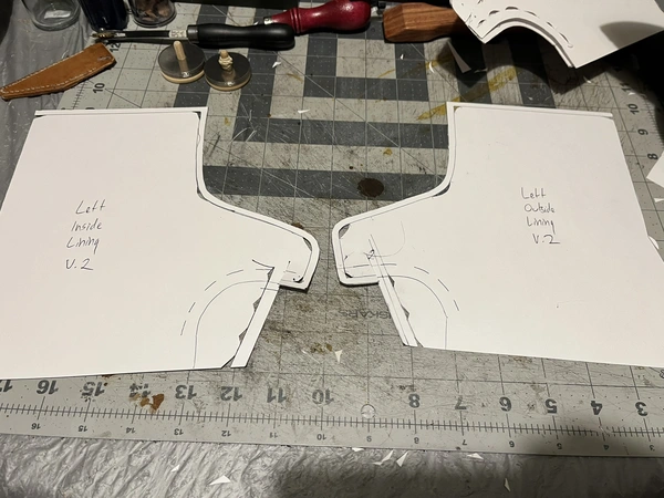 Quarter Lining Pattern Pieces Showing Derby Noses