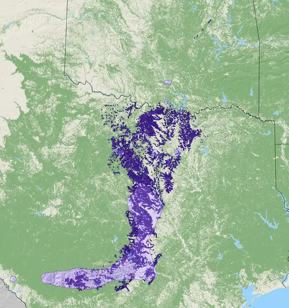 Map of Texas Ash density from the National Individual Tree Species Atlas